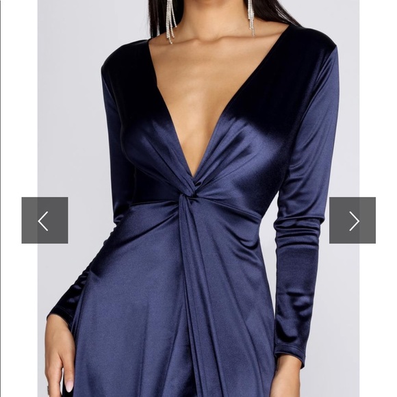 midnight blue ball gown